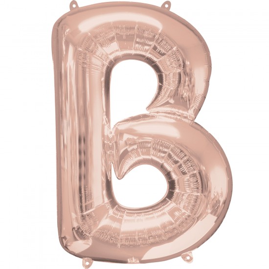 Letter B Rose Gold Minishape Foil Balloons 16"