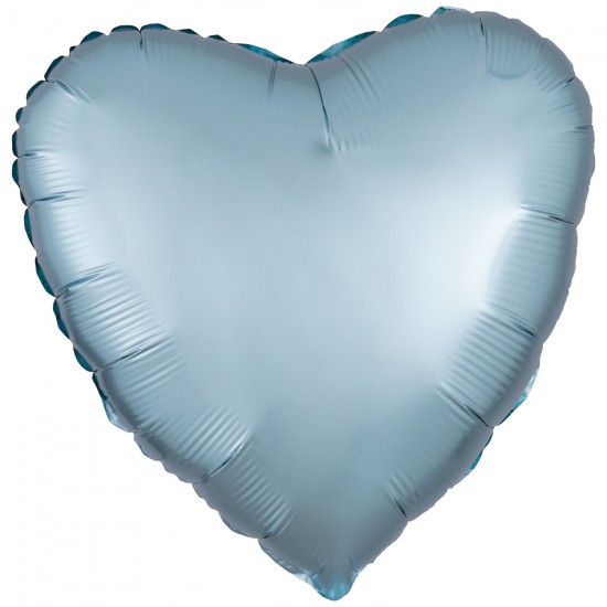 Amscan Silk Lustre Pastel Blue Heart Standard Unpackaged Foil Balloons