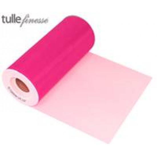 TULLE FINESSE HOT PINK  6 Inch X 25Y