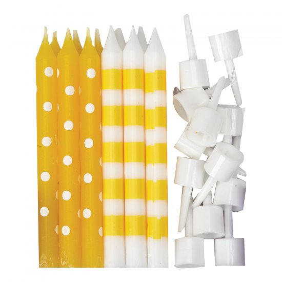 Candle Dots & Stripe - Yellow