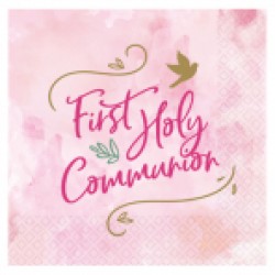 1st Holy Communion Lunch Napkin Pink