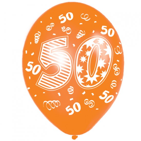 Happy 50th Birthday Latex Balloons