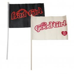 Good Girl, Bad Girl Fabric Flags
